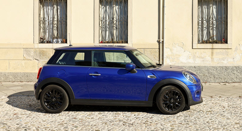 Blue Mini Cooper Car